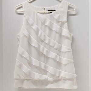 White House Black Market Sleeveless Tiered Tank in White